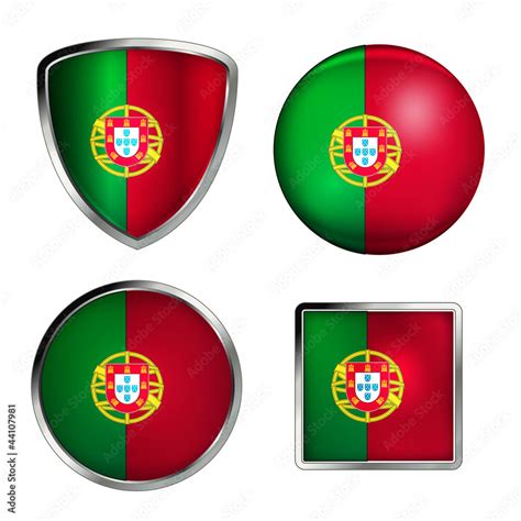 Portugal Flag Icon Set Stock Vektorgrafik Adobe Stock