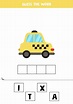 Deletrea la palabra taxi. ilustración de taxi de dibujos animados ...
