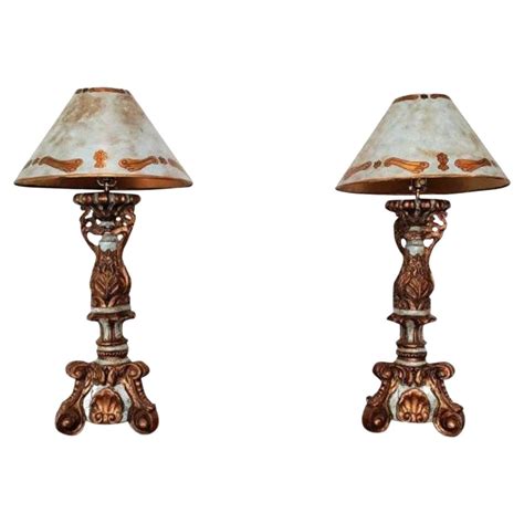 Pair Of Italian Baroque Altar Pricket Lamps For Sale At 1stdibs