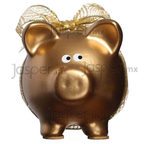 Alcancía Cerdito De Cerámica Golden Pig Bank Cute Piggies Oink