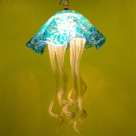 Buy A Hand Made Jellyfish Pendant Light Turquoise Jellyfish Blown