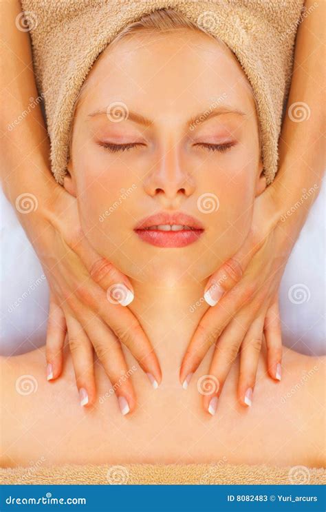 Woman Receiving Neck Massage Stock Image Image Of Human Close 8082483