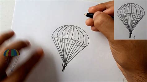 ¿cómo Dibujar Un Paracaidas How To Draw A Parachute Hd Youtube
