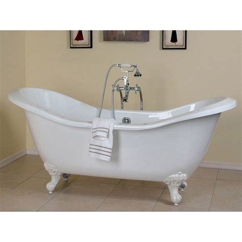 Jetted whirlpool bathtub at home depot. Serenity 72 Inch Acrylic Double Slipper Clawfoot Tub - No ...