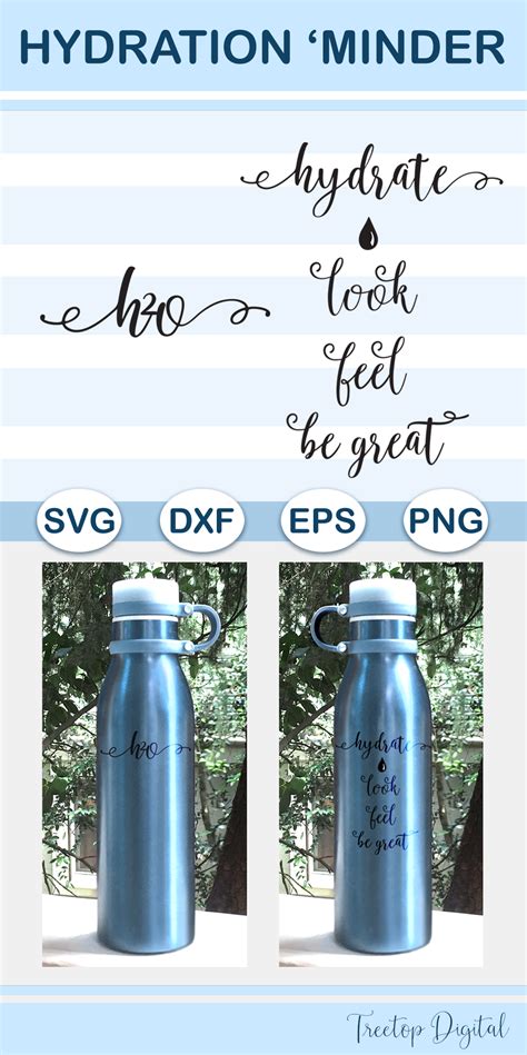 Drink Water Reminder H2o 7 Hydrate A Water Bottle Svg 372779