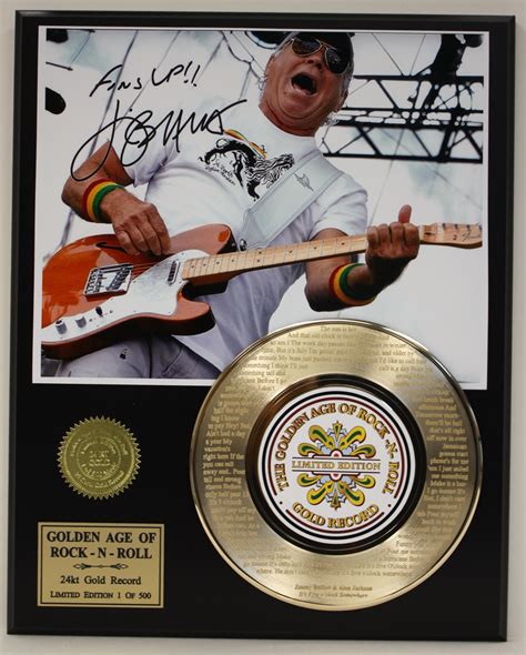 Jimmy Buffett Its 500 Somewhere Laser Etched Gold Record Ltd Edition
