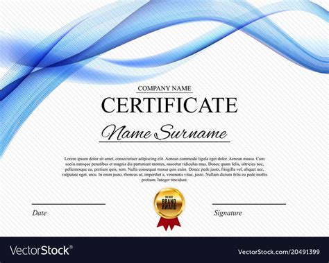 Certificate Template Background Award Diploma Vector Image