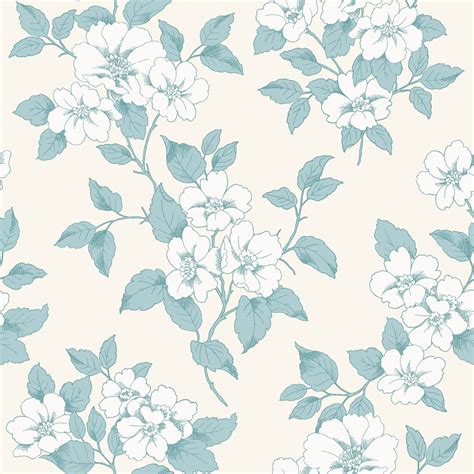 Teal Floral Wallpaper