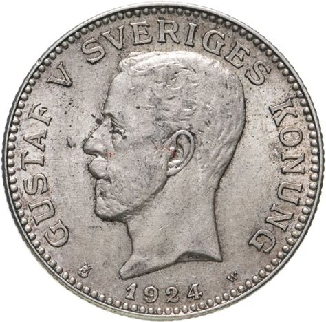 Монета Швеция 1 крона krona 1924 стоимостью 1764 руб