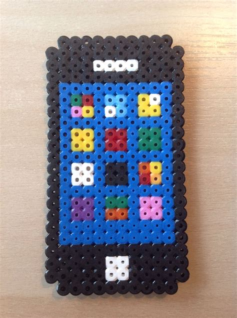 Iphone Diy Bead Embroidery Hama Beads Patterns Iron Beads