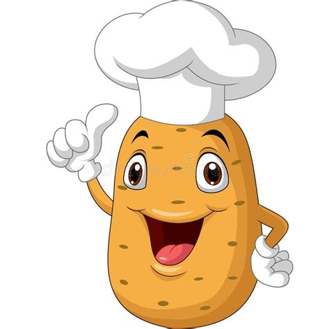Cute Potato Chef Cartoon Character Stock Vector Illustration Of Junk