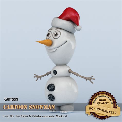 Smiling Cartoon Snowman 3d Model 39 Blend C4d Ma Max Obj Fbx