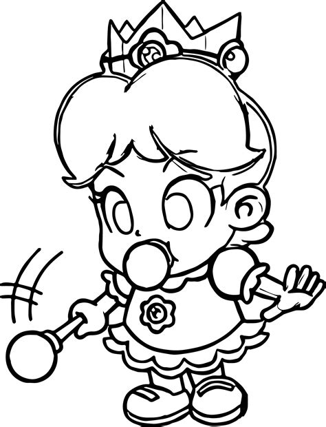 Mario luigi princess daisy | luigi and daisy colouring pages. Baby Daisy Magic Wand Coloring Page | Wecoloringpage.com