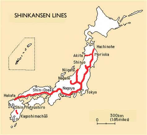 Japanese shinkansen bullet train route map all stations. Coursework 2