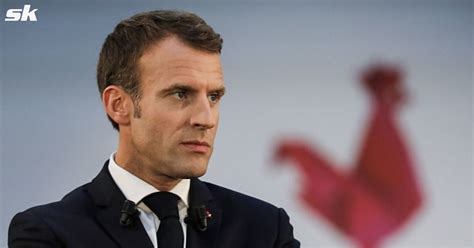 French President Emmanuel Macron Reacts As Les Bleus Set Up 2022 Fifa