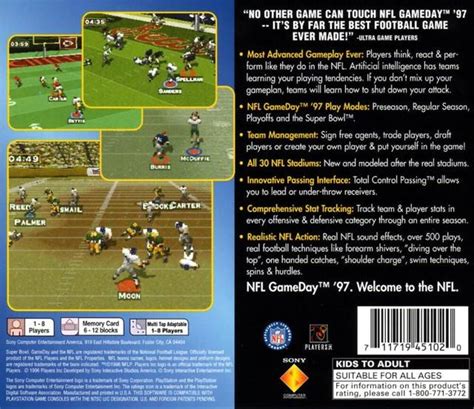 Nfl Gameday 97 Boxarts For Sony Playstation The Video Games Museum