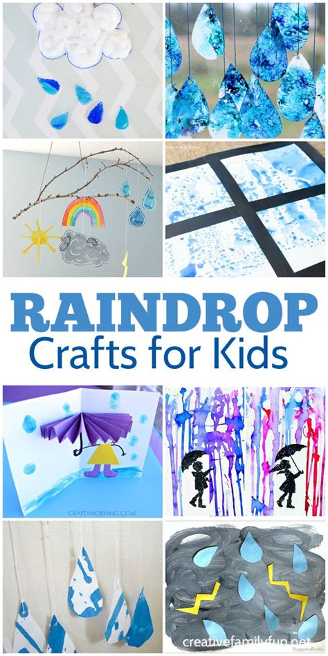 Rain And Raindrop Crafts For Kids Weather Crafts Rainy Day Crafts