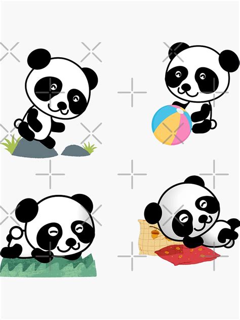 Who Loves Pandas Pandas Pack Sticker For Sale By Aindry Redbubble