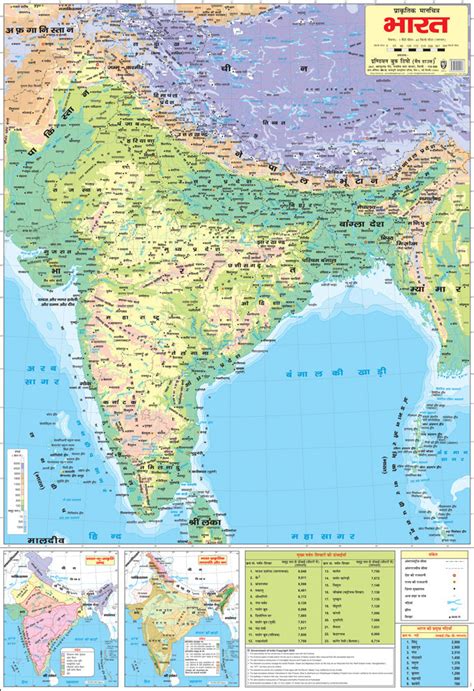 Physical Map Of India Folding Map Hindi