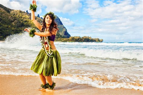 Hawaiian Hula Dancer On Beach Meditravel