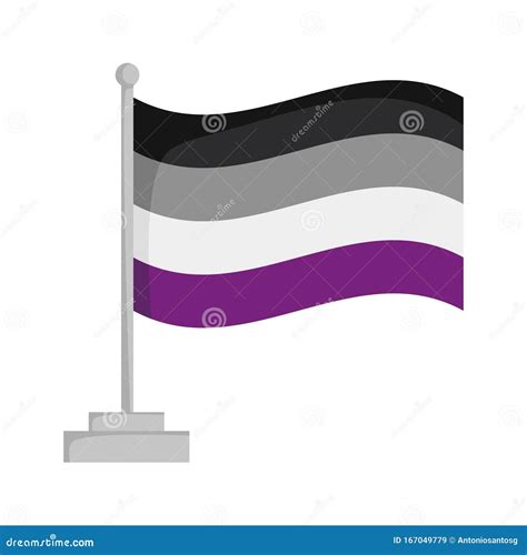 Asexual Pride Flag Isolated On White Background Vector Illustration Stock Vector Illustration