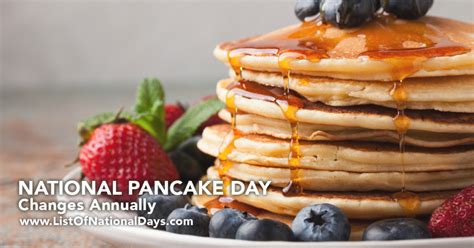 National Pancake Day List Of National Days