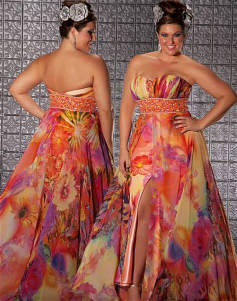 I am such a fan of jibri's. Fabulouss Orange Print Plus Size Prom Dress by MacDuggal ...