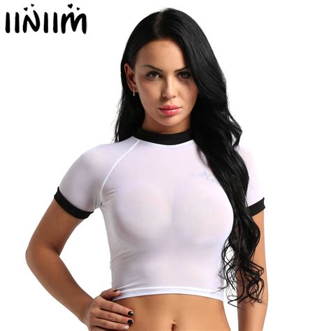 Womens Soft See Through Transparent Stretchy Sheer Punk Streetwear Sexy