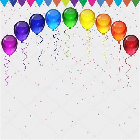 Fundo Da Festa De Aniversário Balões De Transparência Realista