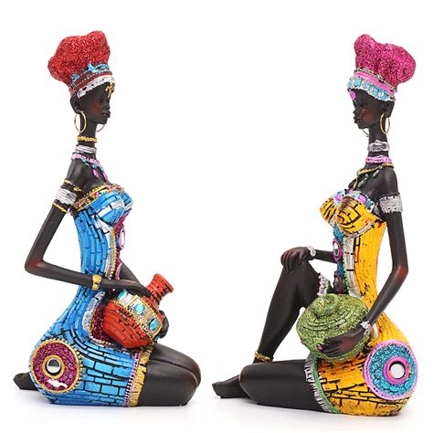 2pcslot African Woman Ornaments Home Decoration Accessories Craft