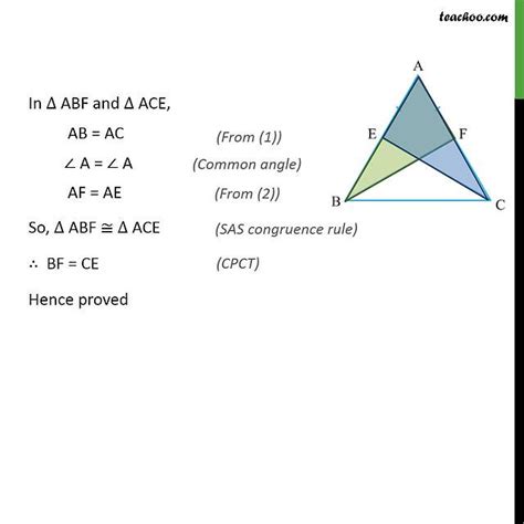 Example 5 E F Are Mid Points Of Equal Sides AB And AC