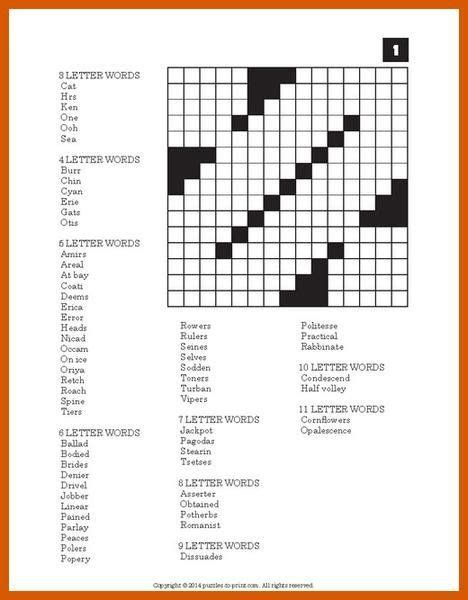 Printable Fill In Puzzle Word Fill In Puzzles Printable Pdf Puzzles