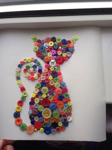 My Version Cat Button Art Sanat Ve Elişleri Düğmeler Süslemeler