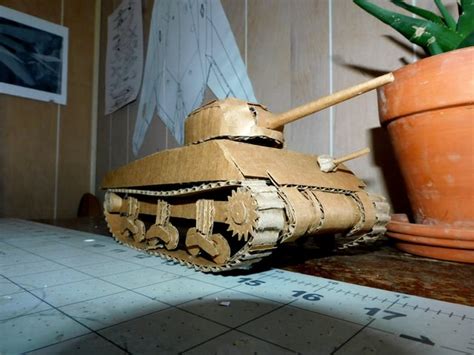 Cardboard M4 Sherman Tank That I Made Rcardboard