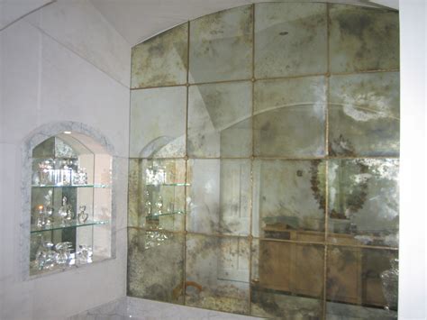 antiqued glass mirror