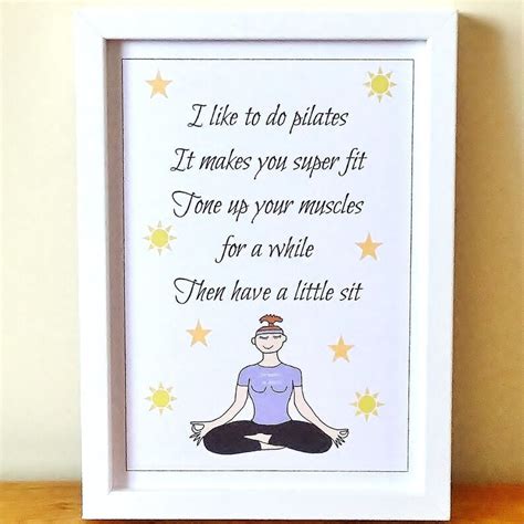 Funny Pilates Birthday Poem Print T Etsy Uk