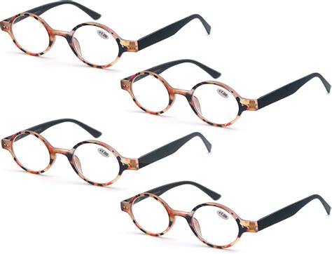 Modfans 4 Pack Reading Glasses Men Womenreaders Glasses Round Comfort