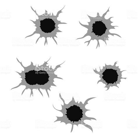 Beautiful Vector Design Illustration Of Realistic Bullet Holes