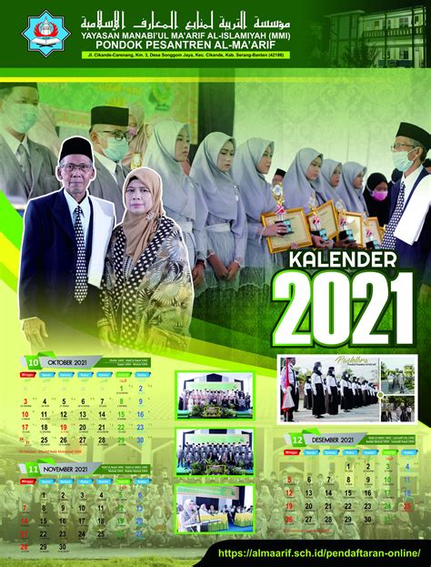 Kalender 2021 Pondok Pesantren Al Maarif