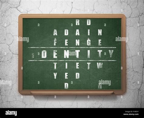Safety concept: word Identity in solving Crossword Puzzle Stock Photo