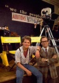 Michael J. Fox and Huey Lewis on the set of Back to the Future, 1985 ...