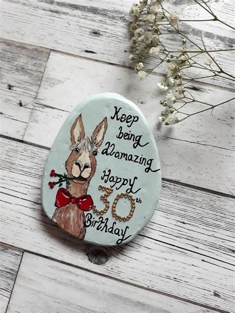 The best 30th birthday gift for a sister or best friend are often those that come packed with pampering. 30th birthday keepsake pebble, 30th birthday gift, gift for women, llama gifts, birthday gift ...