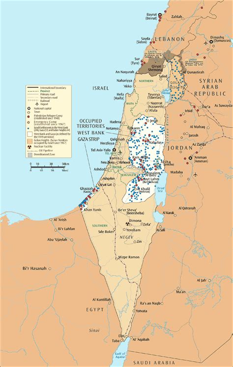 Map Of Israel And The Occupied Palestinian Territories