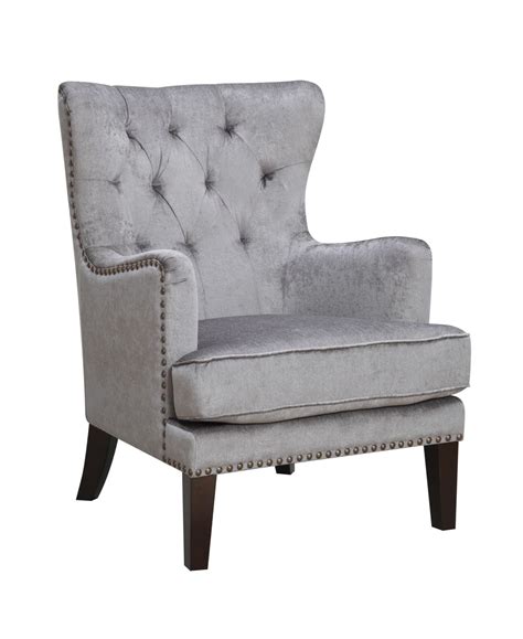 Ac Pacific Traditional Contemporary Tufted Nailhead Trim Classic Wingback Accent Chair With Arm