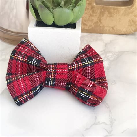 Dog Bow Tie Traditional Red Tartan Dog Bow Tie Red Tartan Etsy