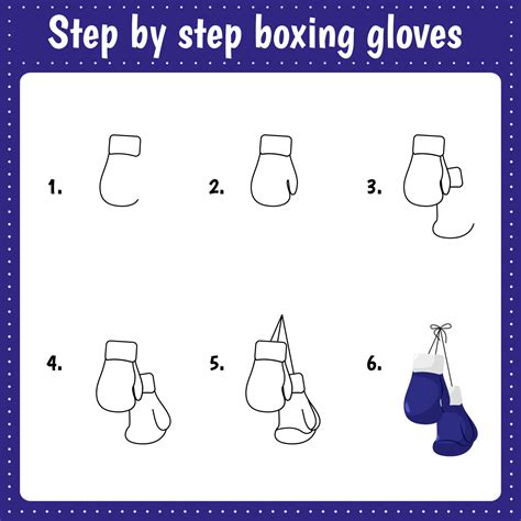 Step By Step Drawing Illustration Boxing Gloves 7801575 Vector Art At