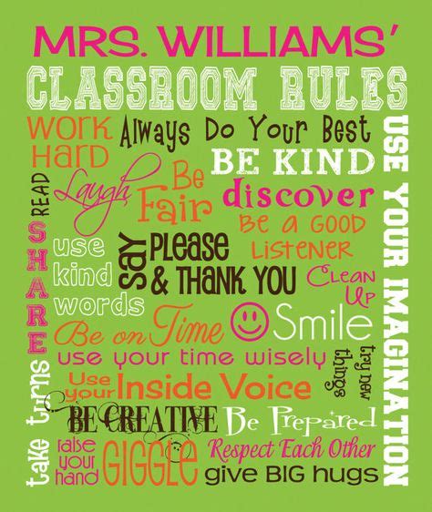 Classroom Rules Sign Personalized Teacher T Canvas Word Art Ready To Hang 10 X 12