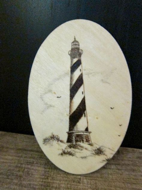 Lighthouse Wood Burning Nautical Decor Lighthouse Art By