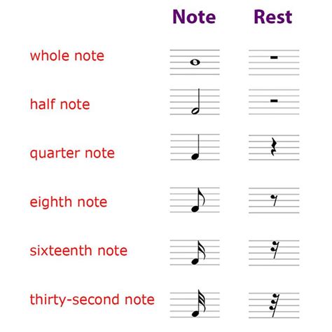Whole Note Half Note Quarter Note Eighth Note And