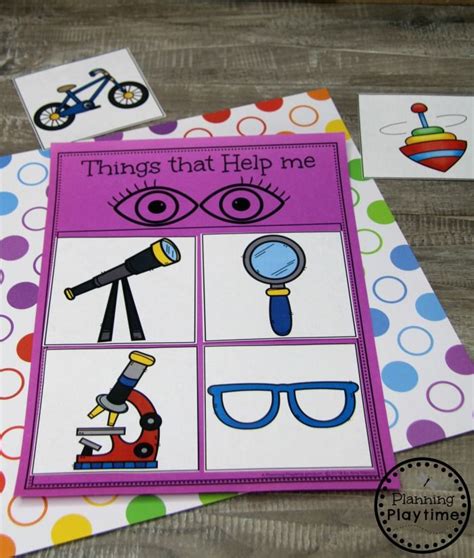 Sense Of Sight Sorting Game For Preschool Five Senses Preschool 5